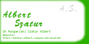 albert szatur business card